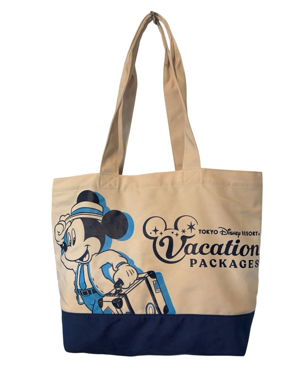 Disney Resort Beige and Navy Mickey Vacation Tote